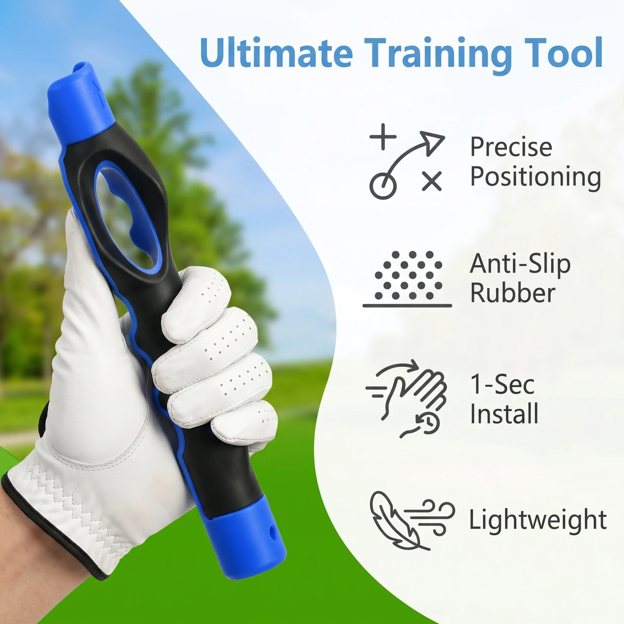 Beginner Golf Grip Trainer Corrector Hand Position Training Aid Soft Rubber Non-Slip Swing Posture Correction Tool for Golfer