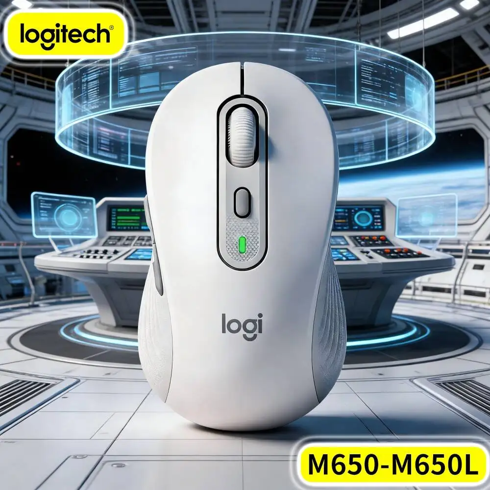 Logitech M650/M650L Ergonomic Mouse Wireless Quiet Click Custom Function Keys Recycled Housing Comfort Hand Fit Laptop