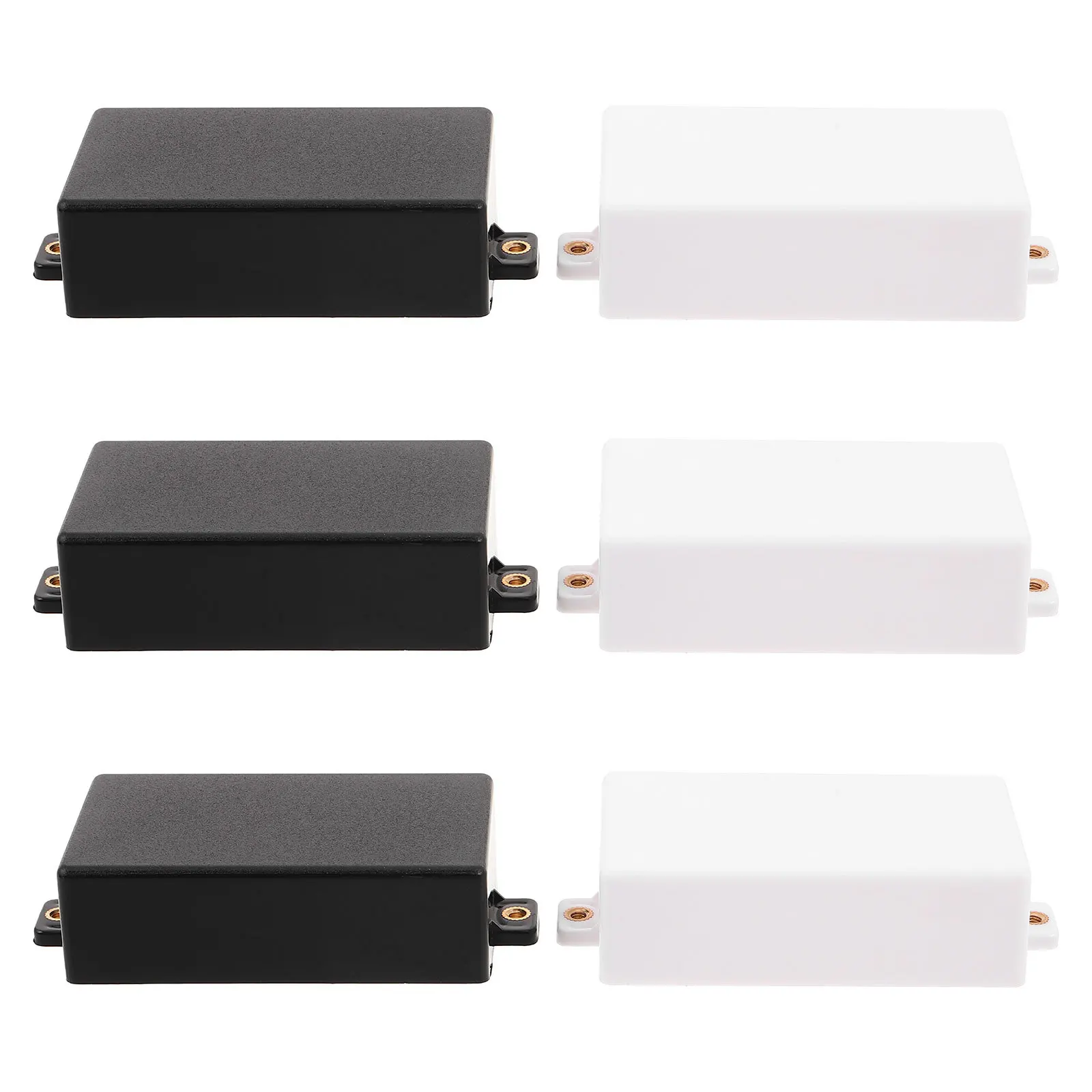 

6Pcs Electric Guitar Pickup Covers Matte Finish Copper Ear Design Enhances Signal Stability Sound Quality for Stage Studio Black