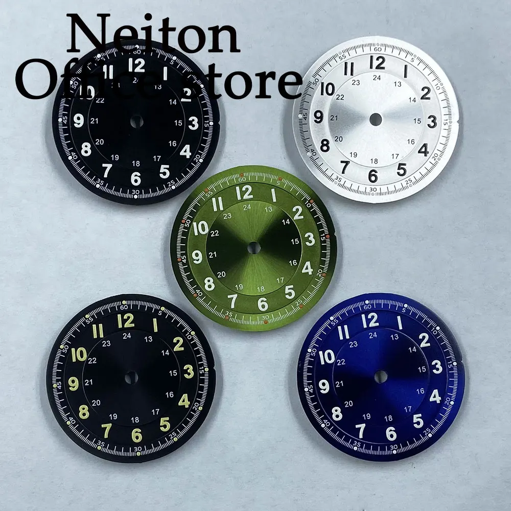 NEITON 29mm sterile dial silver watch dial luminous fit NH35 ETA2824 2836 Miyota 8215 Mingzhu DG2813 3804 PT5000