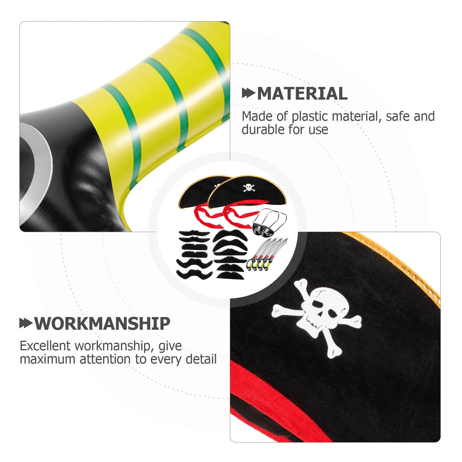 

Pirate Suit Party Child's Eye Patch Dress up Halloween Cosplay Kit Costume Accessories Adult Prom