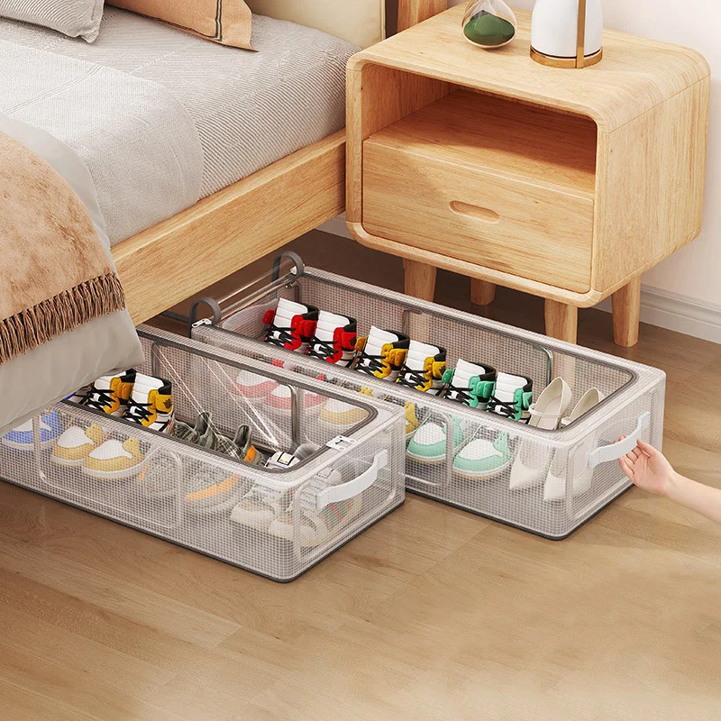 NBNB PVC Shoes Storage Bag Dustproof Waterproof Transparent Clothes Storage Box Under The Bed Large Capacity Shoes Storage Rack