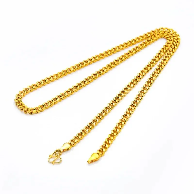 NovaGlod 24K Gold 5mm Boss Necklace Unisex AU999 - Premium, eye-catching 5cm boss style, fits business & daily