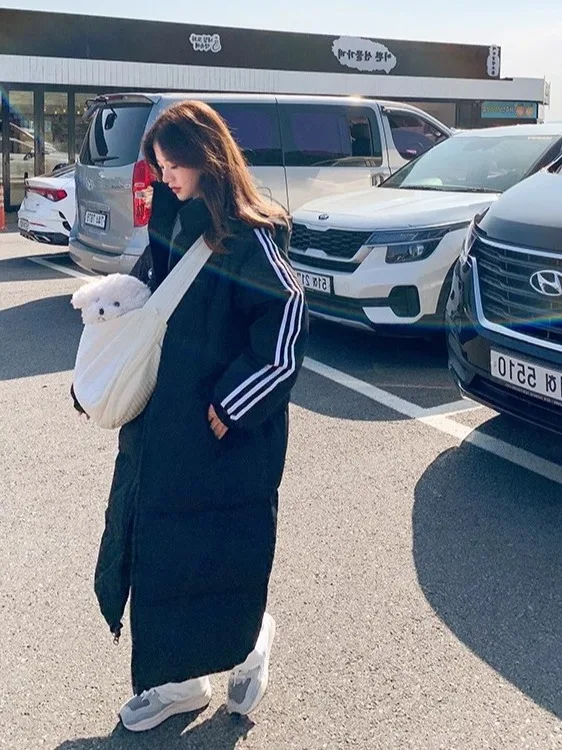 

Winter Thiened Warm Cotton Jaet 2025 New Sle Korean Sweet Mid-Length Hooded Puffy Coat Casual Versatile Nylon Fabric