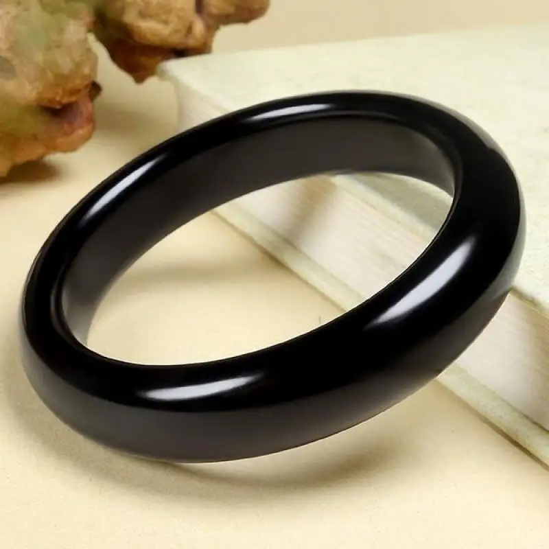 

Natural Nephrite Black Jade Bangle Women Fine Jewelry Accessories Genuine Chinese Hetian Jade Bangles Healing Stone Bracelets