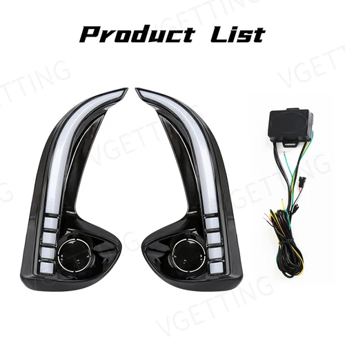 Imagen 2 del producto Luz LED de circulación diurna para Toyota Yaris Vios, faro antiniebla de parachoques delantero DRL, señal de giro, amarillo y blanco, accesorios, 2020, 2021, 2022