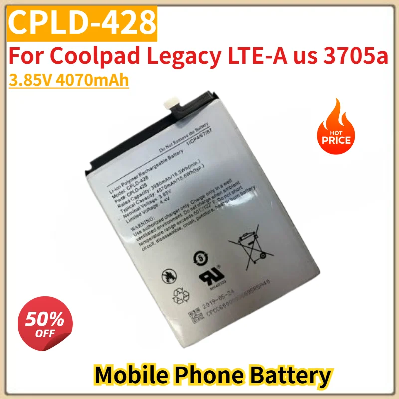 CPLD-428 Battery 3.85V 4070mAh for Coolpad Legacy LTE-A us 3705a Mobile Phone High Quality Replacement Battery