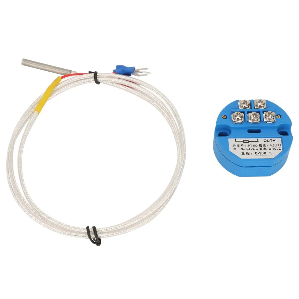 Temperature Transmitter 0 - 100 Degree PT100 Temperature Transmitter DC24V Output 0-10V Sensor Temperature transmitter module
