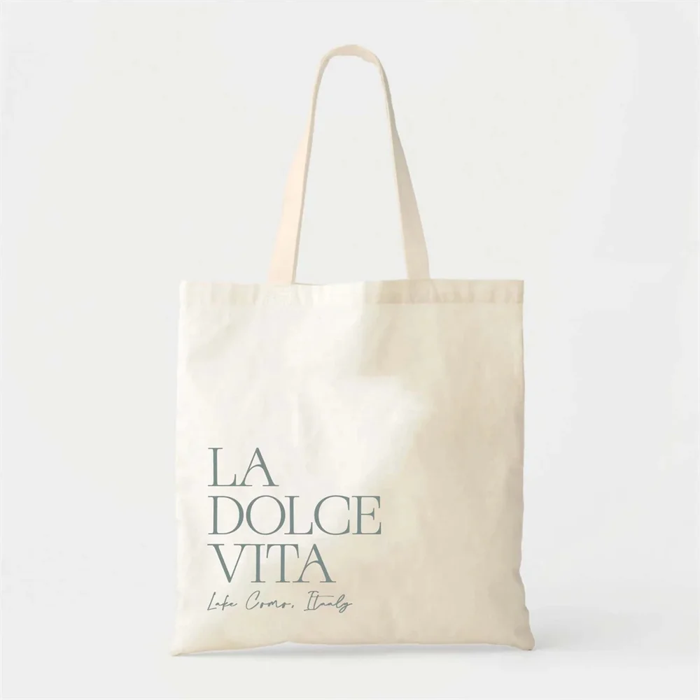 La Dolce Vita Italy Tote Bag - Custom Totes - Destination Wedding Welcome Tote - Italian Wedding - Europe Vacation Tote - Italy