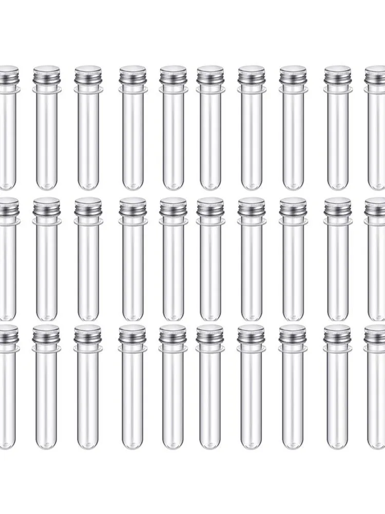 Tubes à essai en plastique transparent, stockage de bonbons, plusieurs bouchons à vis pour câble de date, 50ml, 12 pièces