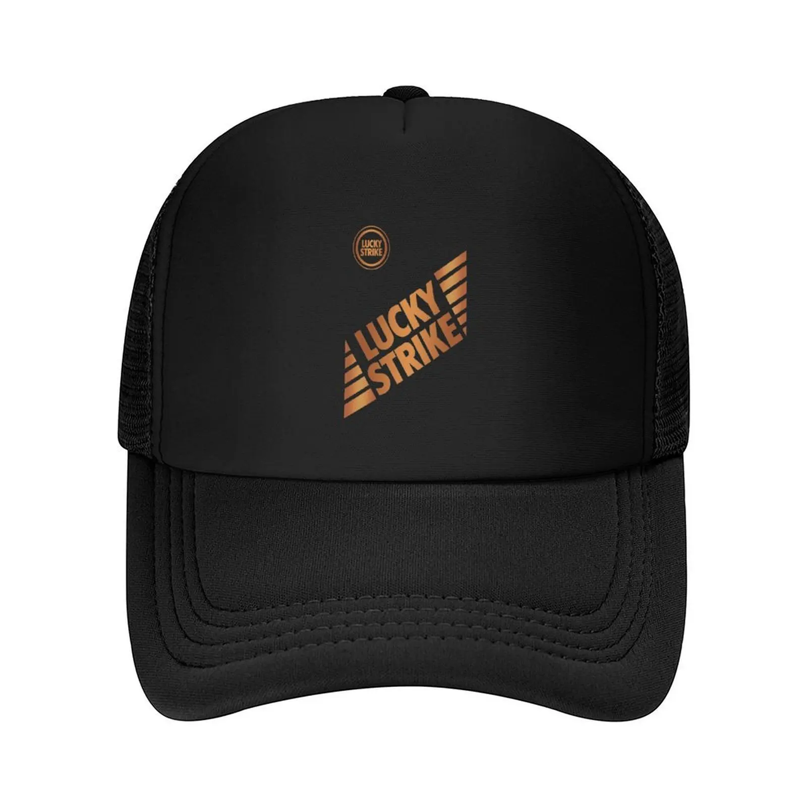 

Lucky Strike GOLD Baseball Cap custom Hat black Hat Man For The Sun foam party Hat Men's Women's