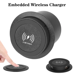 Outlet Socket 15W Car Charger USB Type-C Embedded Wireless Charger For Camper Truck ATV Boat Car RV Quick Charge PD 3.0