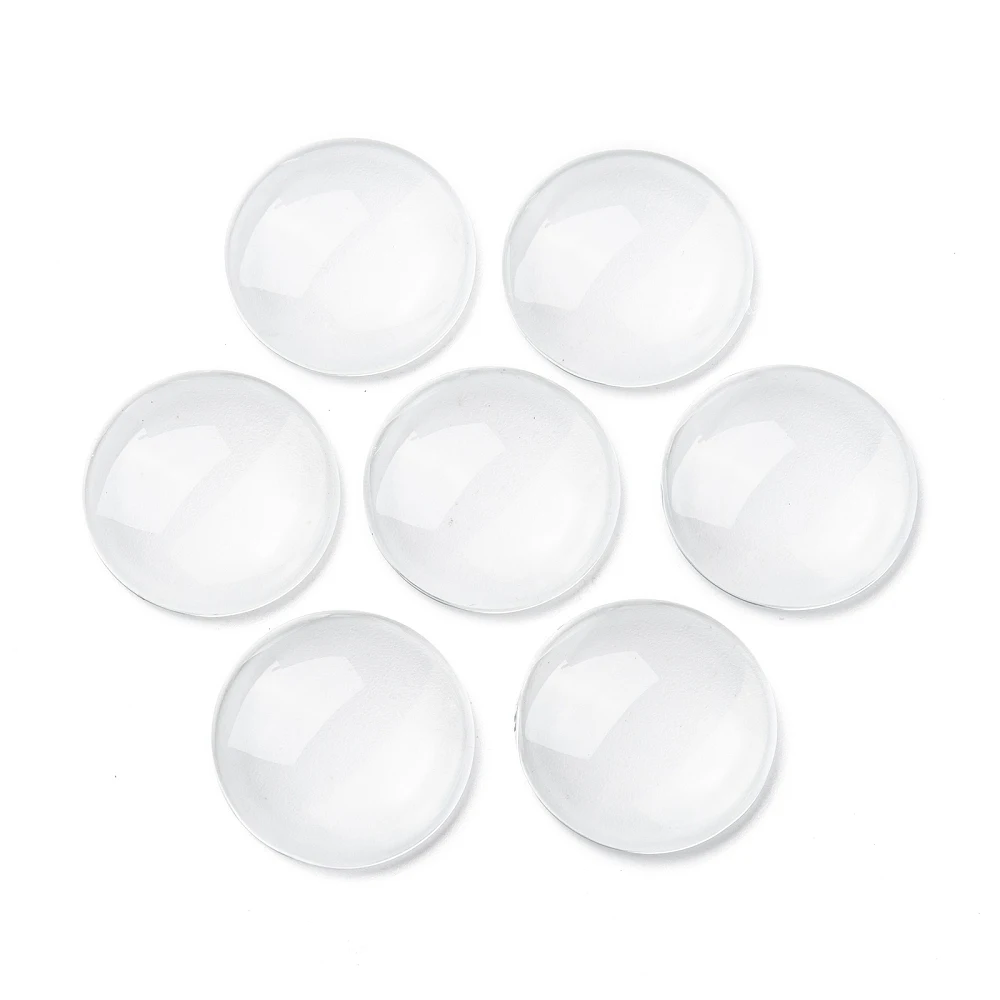 PandaHall 200pcs Professional Glass Cabochons 8 10 12 14 16 18 20 25mm Clear Dome for Precision Jewelry Mounting & Settings