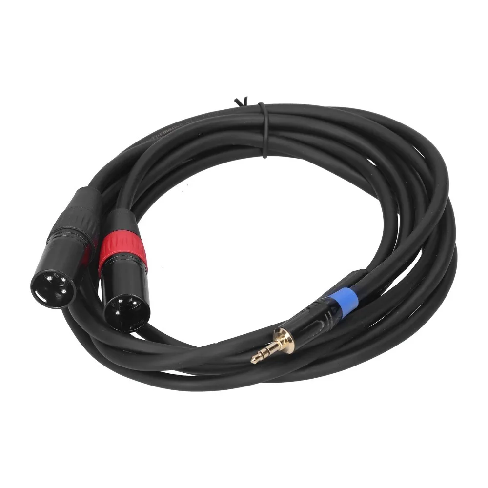 3.5mm Stereo Male 3.5mm Male To Dual 2 XLR Male Plug 3pin XLR Male Gold Plating Audio Converter Cable Male To Dual XLR Connector
