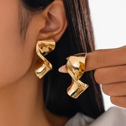 DIEZI New Vintage Irregular Geometric Metal Stud Earrings For Women Girls Gift Party Steampunk Earrings Jewelry Accessories