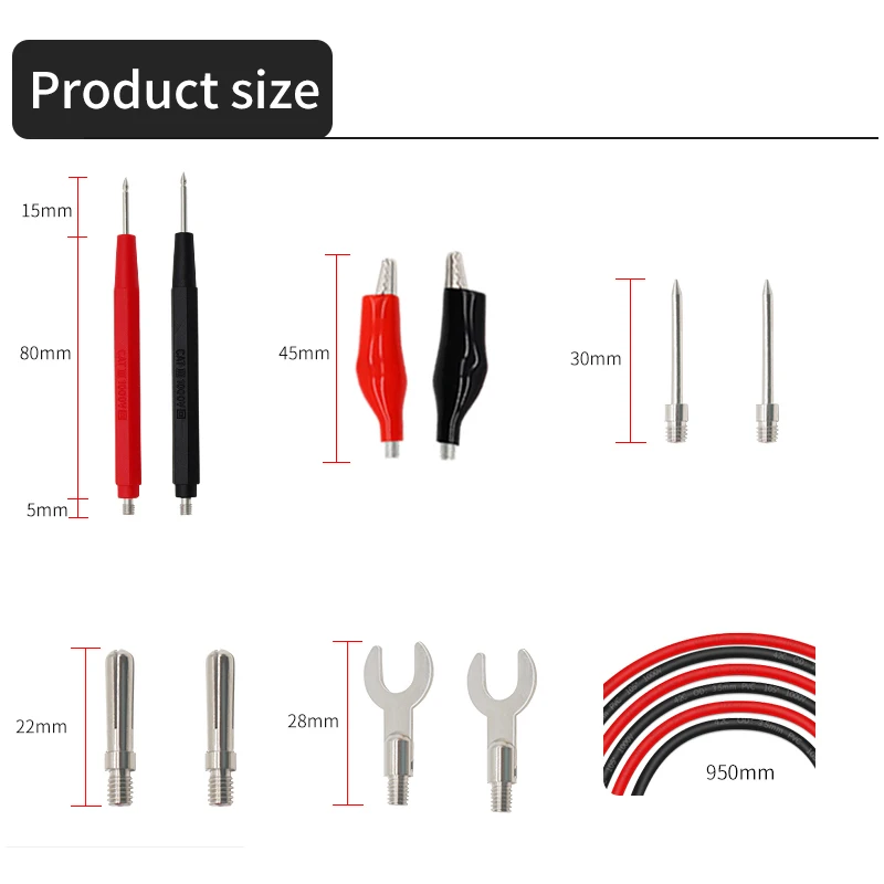 16in1 functional Multimeter Probe AC/DC Universal Test Leads Kit Detachable Line With Alligator Clip For Voltmeter LED Tester