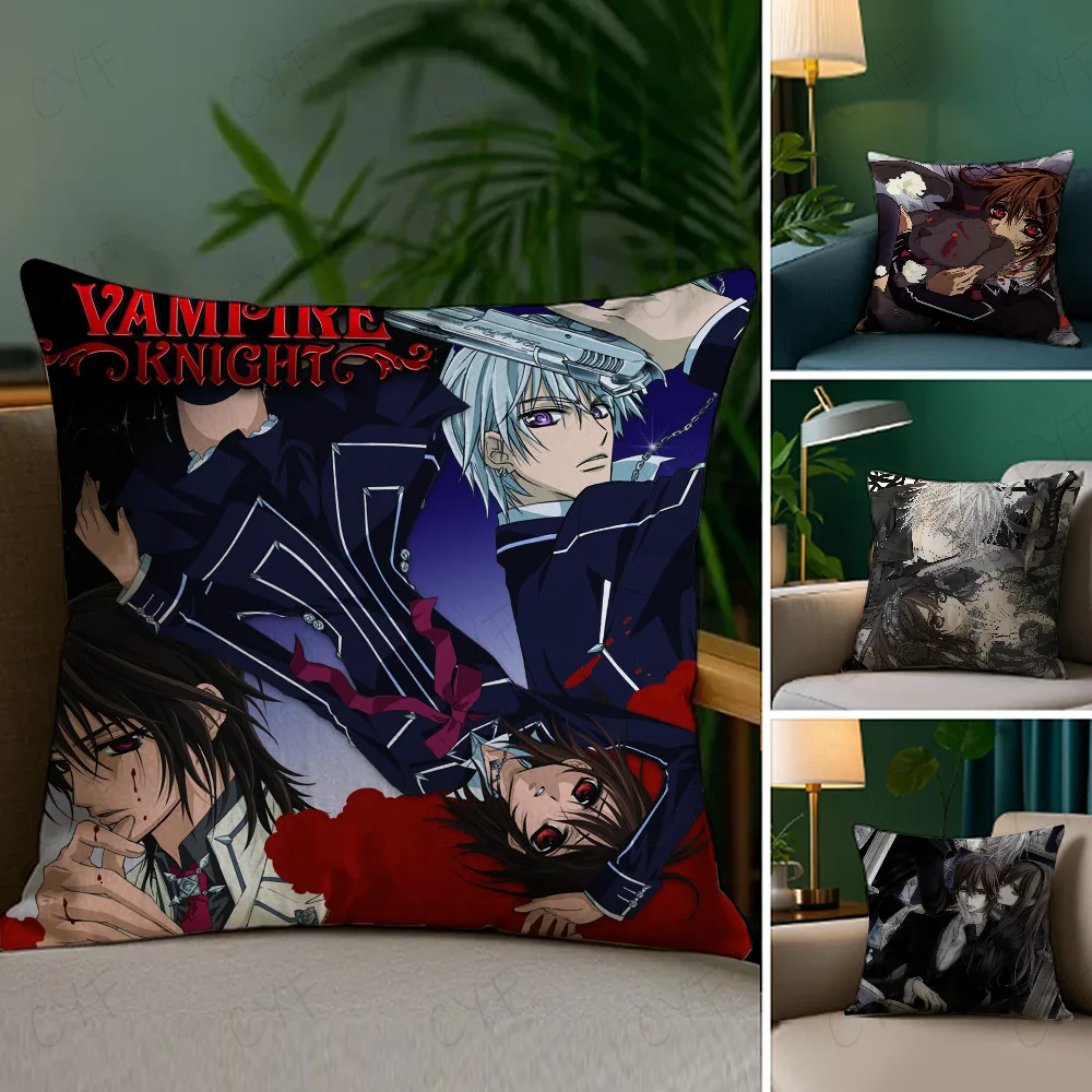 Vampire Knight anime Pillow Case Anti-dustmite Pillowcase Invisible zipper silky short plush Sofa cushion cover