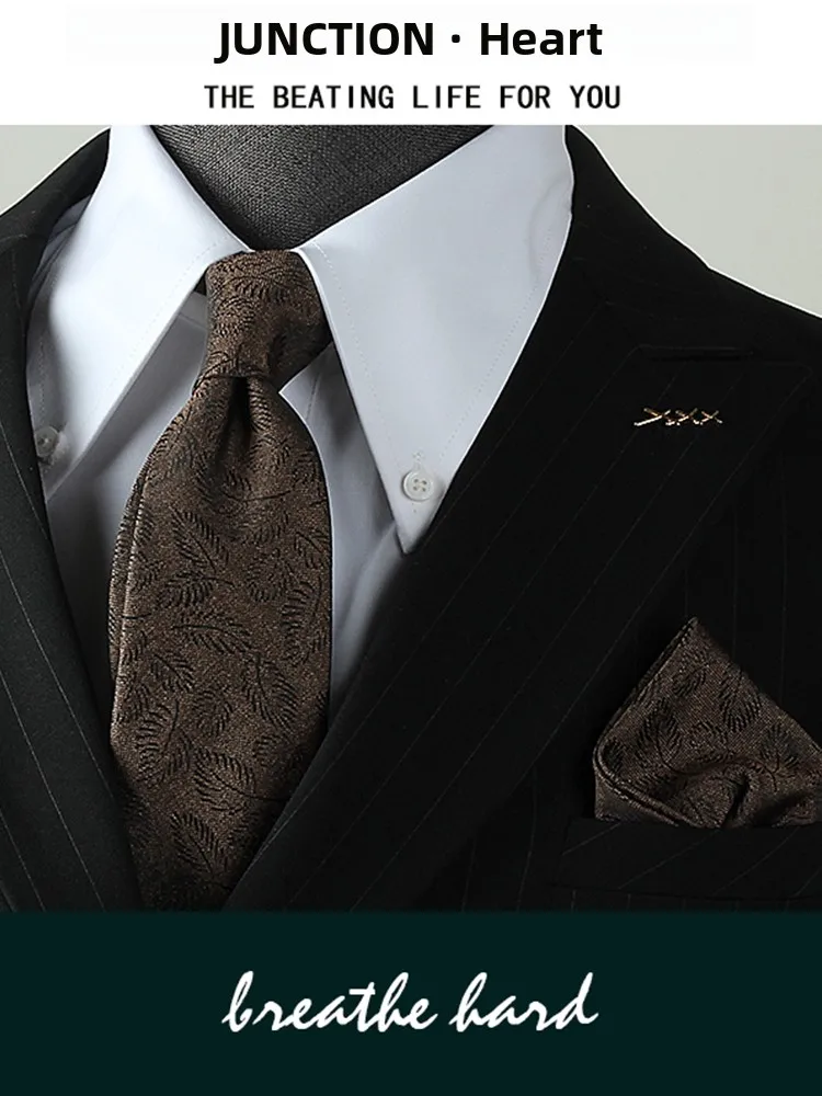 business-tie-men's-deep-coffee-color-handmade-wedding-suit-shirt-groom's-square-scarf-retro-high-end-feeling-8cm-width