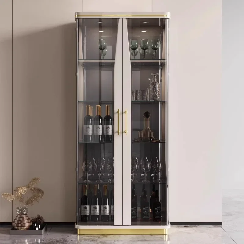 

Угловой стеклянный шкаф-витрина для гостиной, барный шкаф, роскошный шкаф для хранения напитков, шкаф для сувениров со стеклянной дверью, винная винера