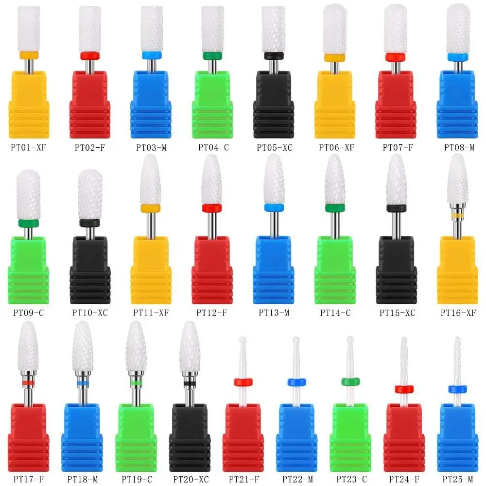 Replacement Gringing Heads Ceramic Nail Polishing Head Nail Cuticle Clean Rotary Gel Polishing Removal Ceramic Nail Drill Bits