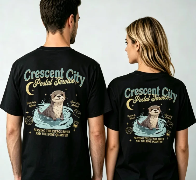 2026 new Retro T-shirt suitable for both men women The Bookworm series featuring Riverbone quarter Short-sleeved streetwear top.