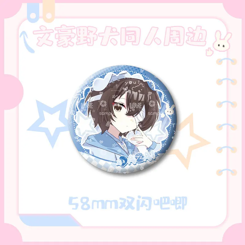Dazai Osamu Anime Costumes Badges Pins ‌Nakahara Chuuya Women Brooch Cartoon Cosplay Kawaii Brooches for Bag Accessorie