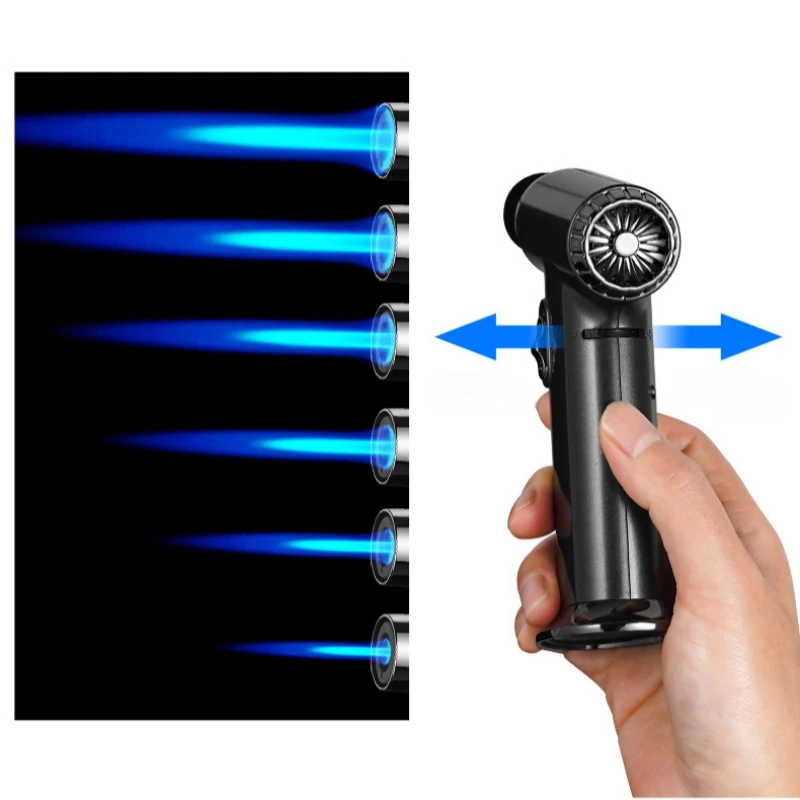 Desktop High Power Spray Gun Windproof Jet Blue Flame Butane Gass Lighter Safety Lock Switch Outdoor BBQ Kitchen Cigar Lighters - Image 4