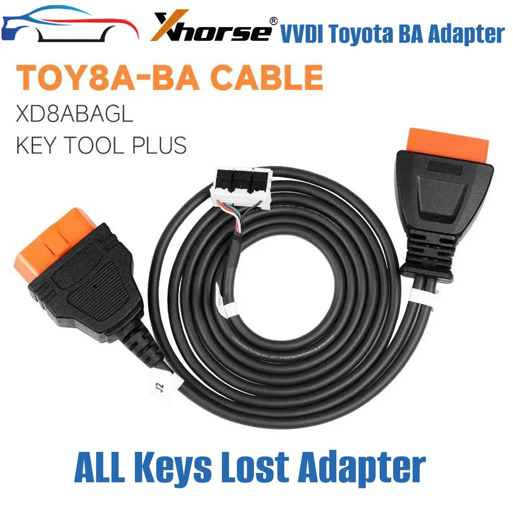 

Xhorse VVDI BA Cable KD8ABAGL для Toyota All Key Lost Adapter VVDI Key Tool Plus/Max Pro/KTP/FT-OBD для Toyota/Lexus 2022-
