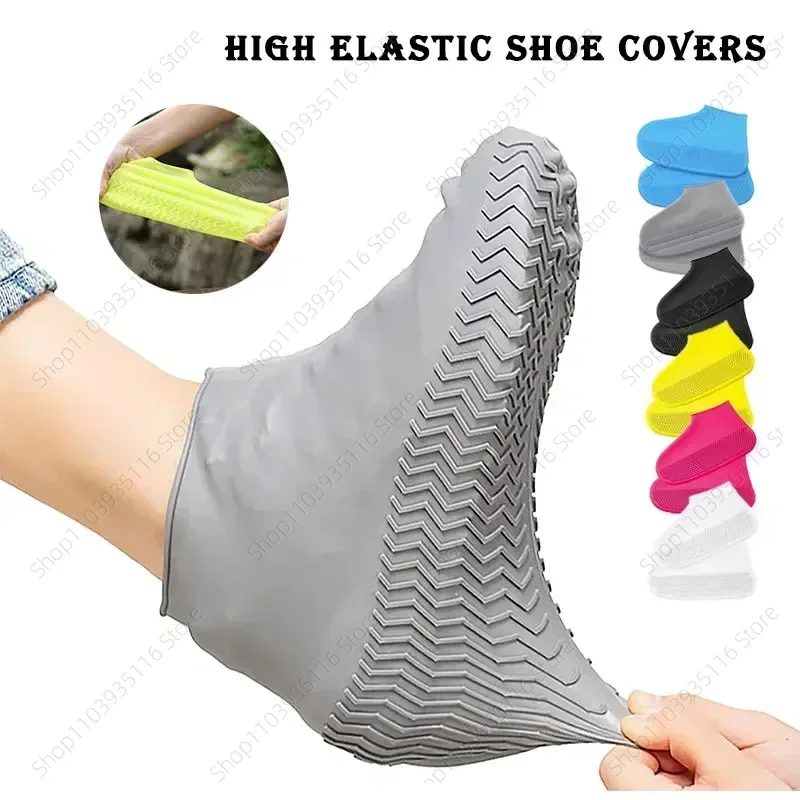 

Waterproof Non-slip Silicone Shoe High Elastic Wear-resistant Men Women Rain Boots for Outdoor Rainy Day Reusable Shoe Cover