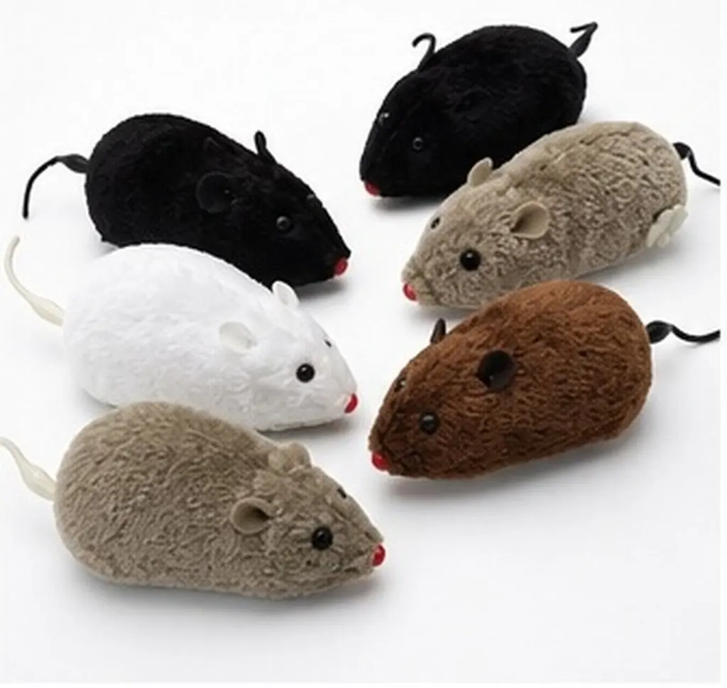 8Pcs Wind Up Mouse Cat Moving Chase Exercise Interactive Fun Indoor Outdoor Kitten Play Moving Cat Toy Halloween Wind Up Toys