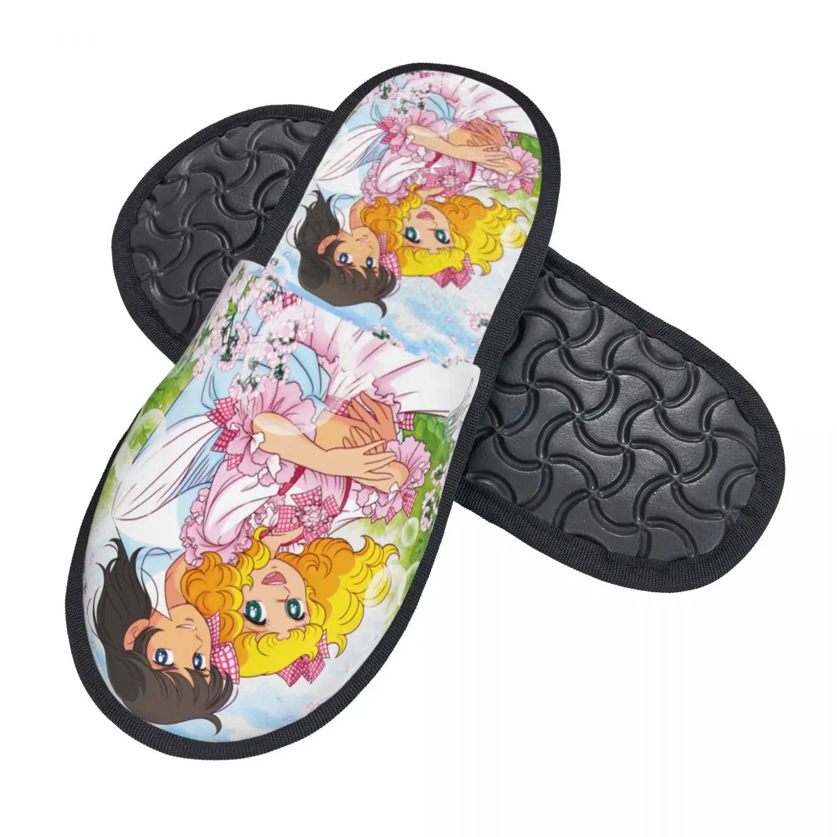 Custom Candy Candy Soft Memory Foam House Slippers Women Anime Manga Cartoon Girl Comfy Warm Anti-Skid Slipper