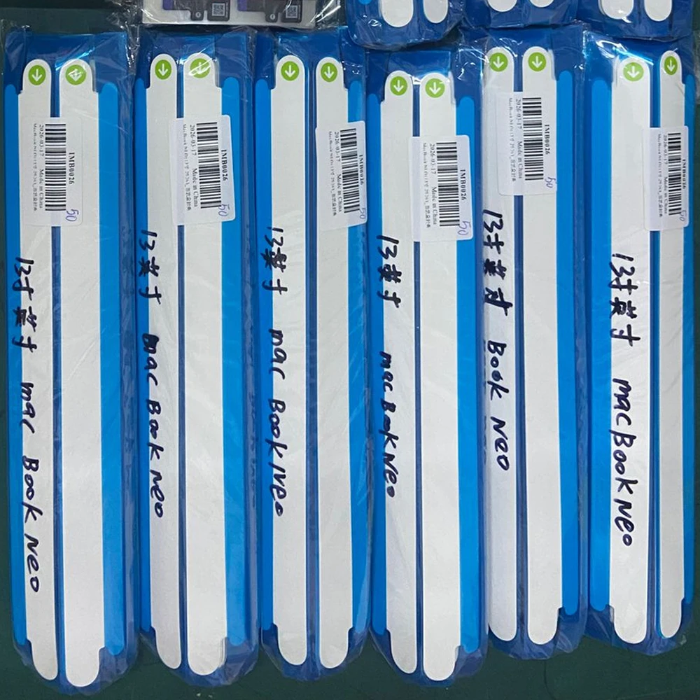 10 Sets New Package Box Arrow Mark Unseal Stickers For MacBook Neo Pro Air 15 2023 M2 Max Open Outer Packing Wrap Sealing Papers