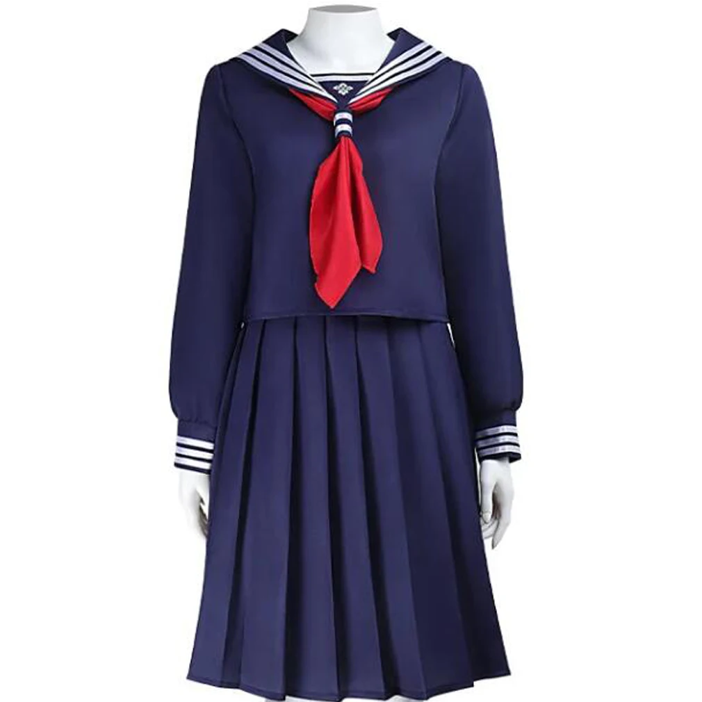 

Костюм для косплея аниме-персонажа Хинако Шимизу, женская школьная форма JK, темно-синий матросский костюм, наряд для Хэллоуина и карнавала