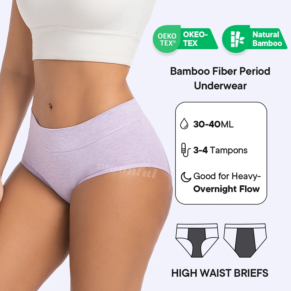 Menstruation Panties High Waist Super Absorbent Menstrual Panties Women Reusable Period Underwear for Urinary Incontinence Brief