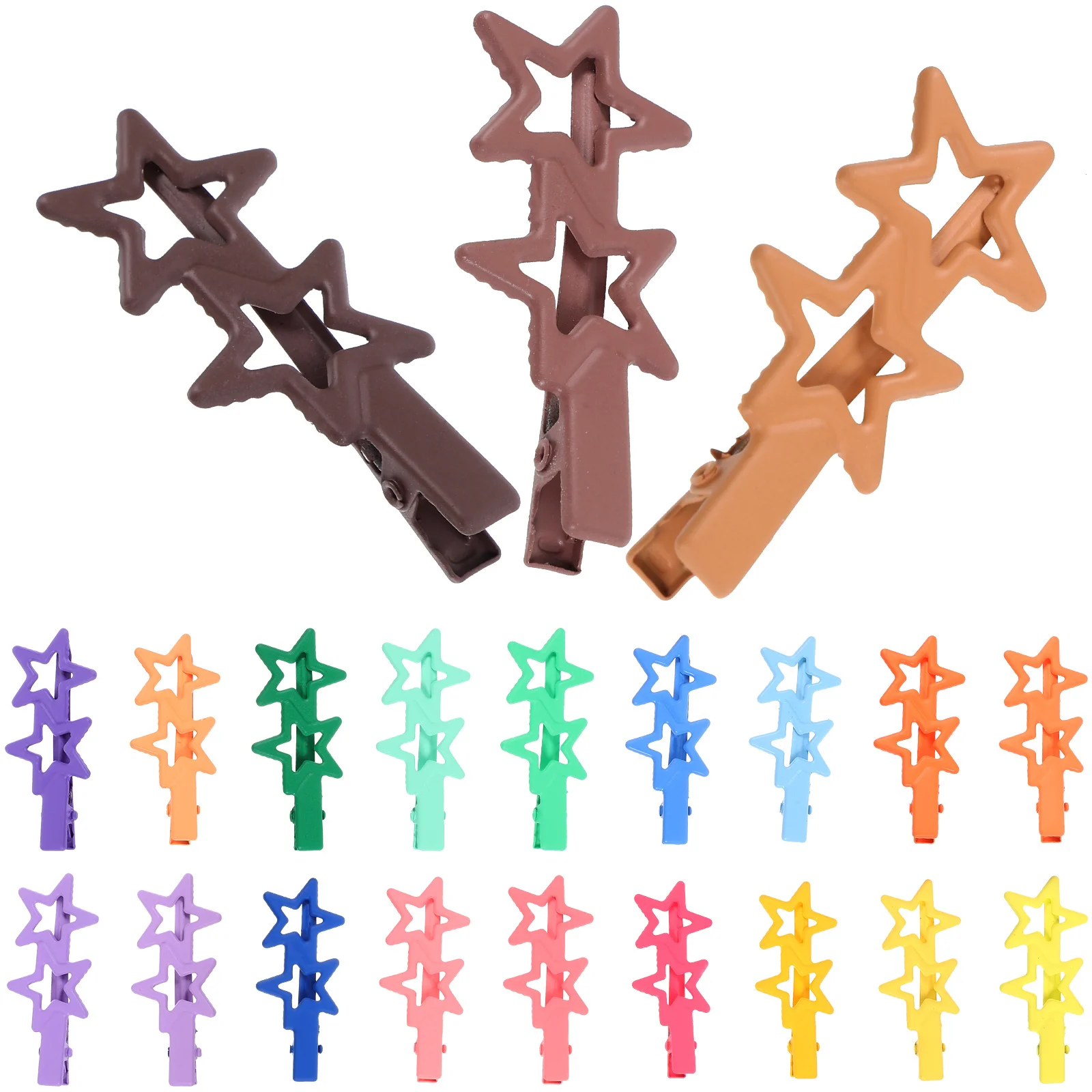 

21 Pcs Hairpin Set C y Color Gradient Metal Clips for Girls Hair Clips For Women Kawaii Duckbill Hair Accessories Cute Pins