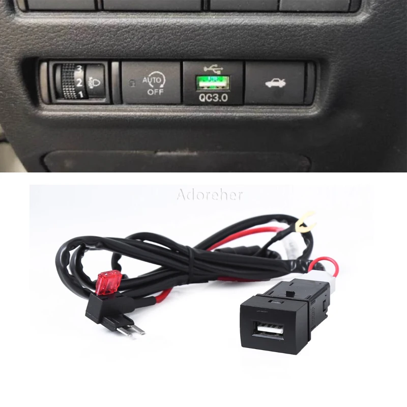 

For Nissan Sylphy 14th Generation Teana Accessiories Quick Car Charger QC3.0 USB Charger Interface Socket Adapter