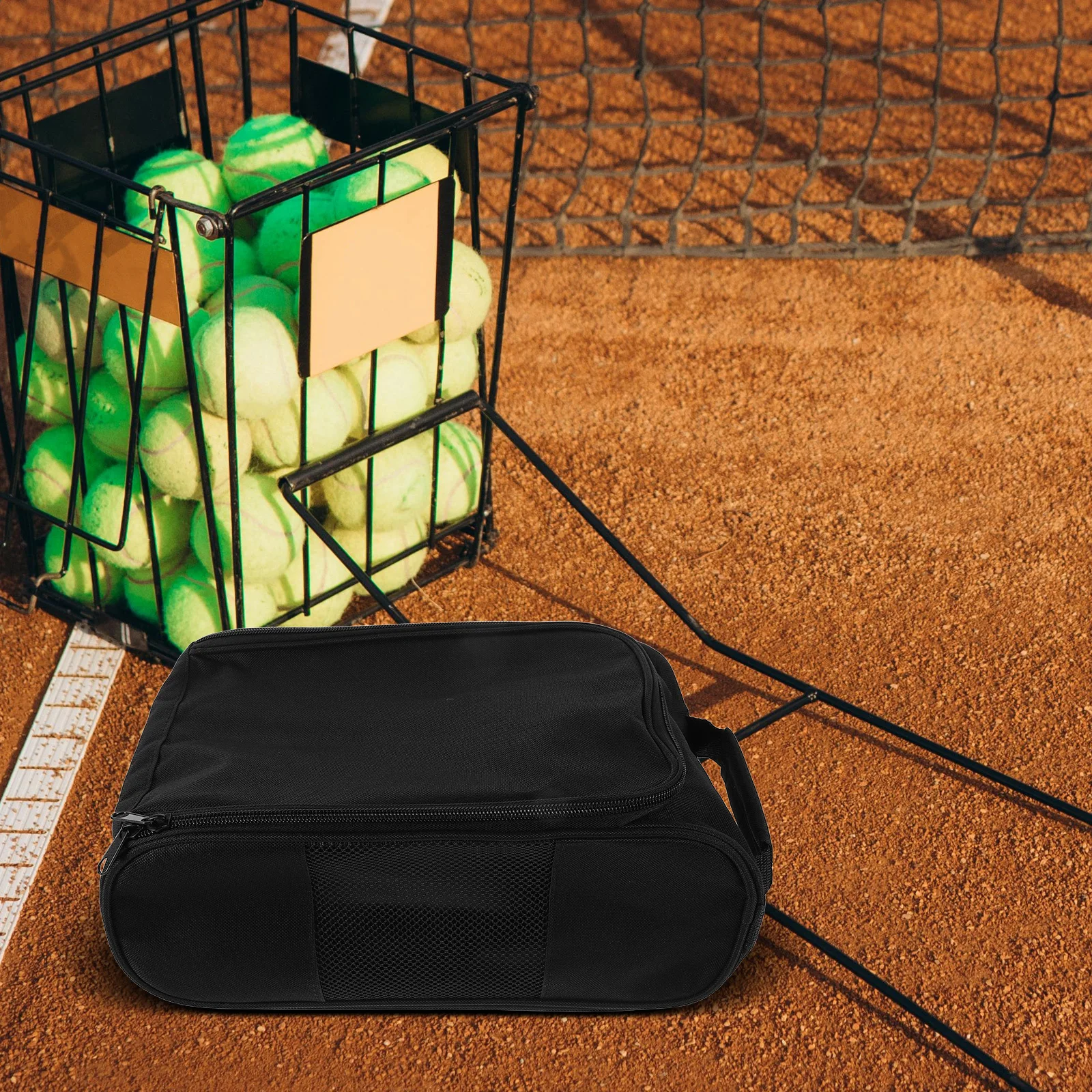 Estojo de viagem para sapatos de golfe com zíper, bolsa espaçosa para esportes, atividades ao ar livre, bolsa de armazenamento respirável para homens e mulheres