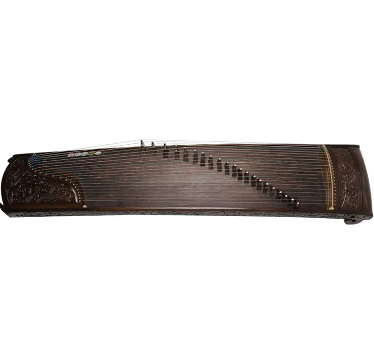 

High-grade 21 String Guqin Style Carving Guzheng Nanmu Phoenix Perched on Peony Pattern Guzheng Chinese Zither