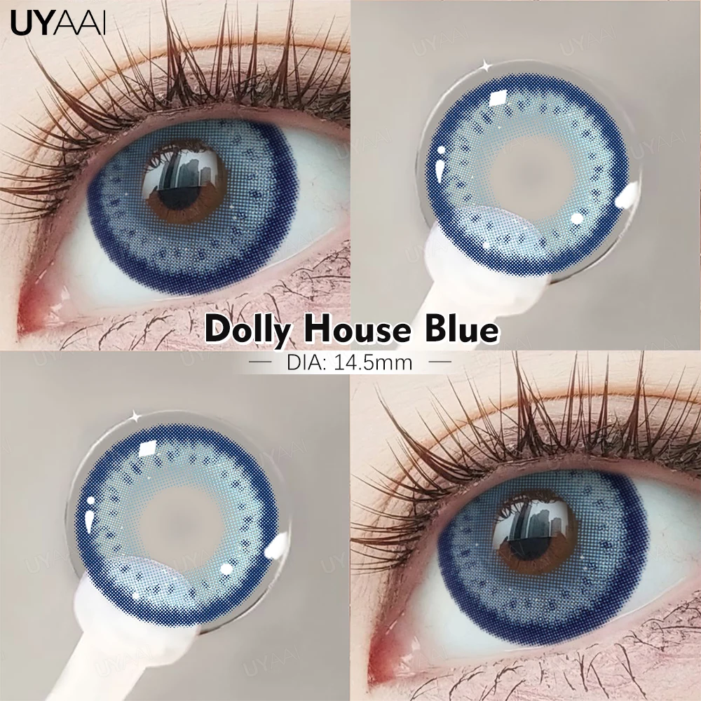UYAAI Fashion1 Paar farbige Kontaktlinsen, hochwertige Linsen, blaue Myopie-Linsen, Make-up-Gradientenlinsen