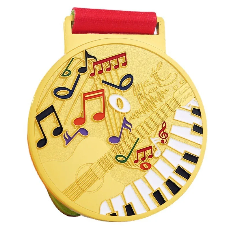 Customized Golden and Silver Medal Badges, Stop Signs, Singing Competition, Supports