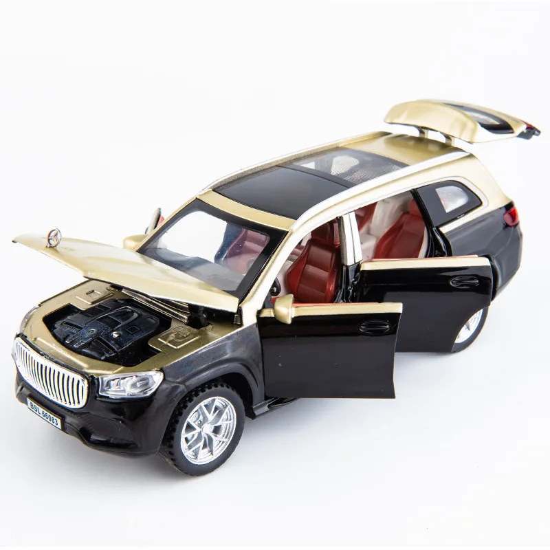 Maybach-Coche de juguete de aleación modelo GLS600 SUV para niños, de Metal con sonido y luz juguete de colección, escala 1:32