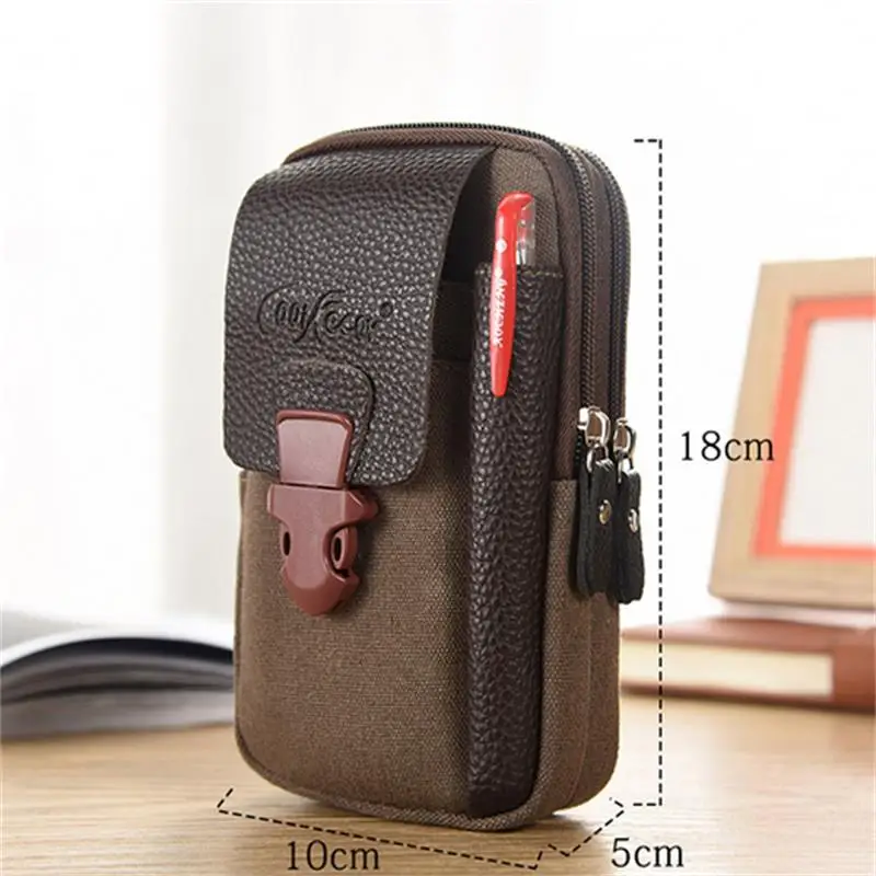 Men Fashion Waist Bag Casual Zipper Male Waist Pack Small Solid Color Card Holder Phone Packs Belt Fanny Purse