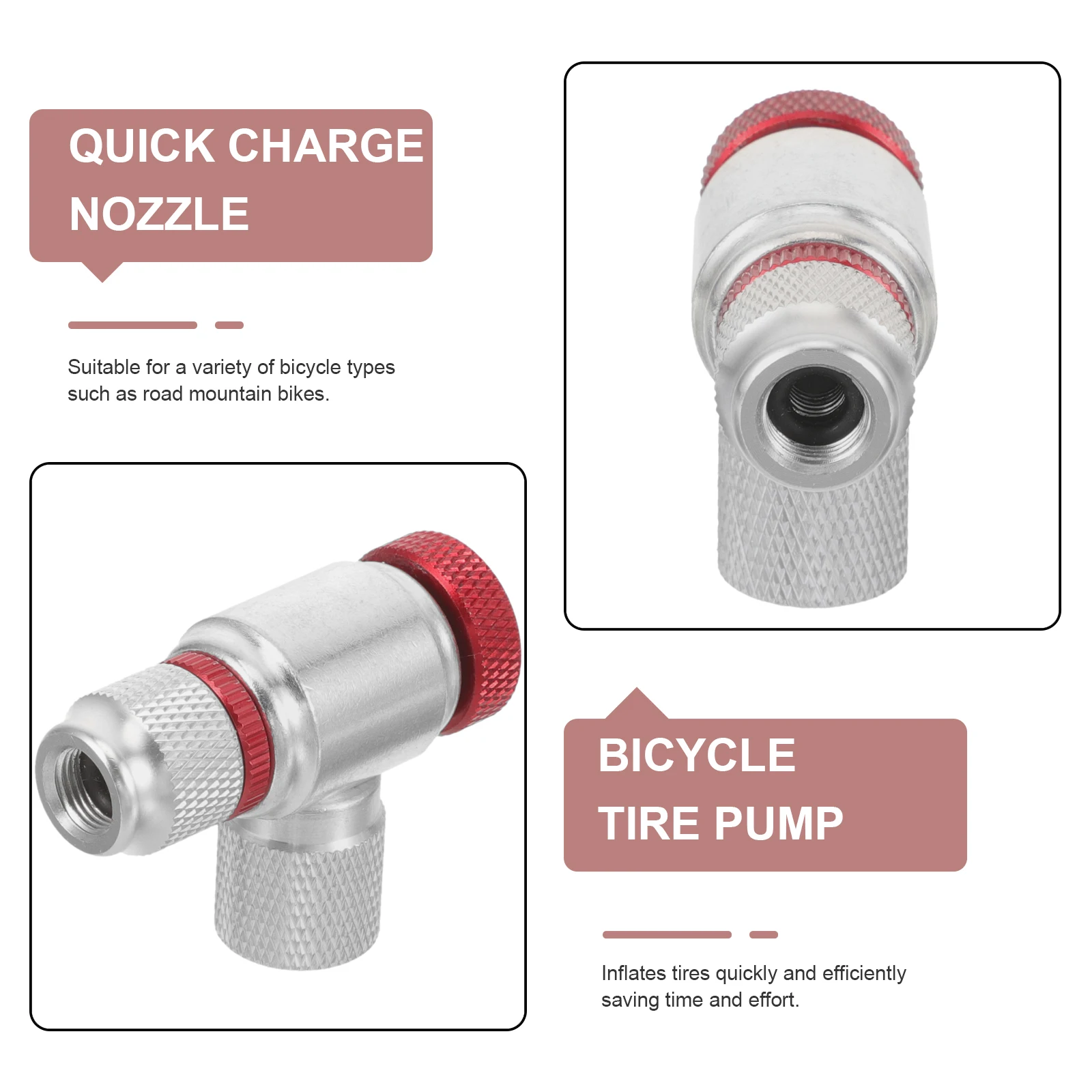 

1Pcs Portable CO2 Tire Inflator Nozzle Knob Quick Inflation Adapter High Pressure Bike Inflator Nozzle