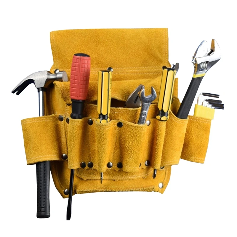 Marsupio per attrezzi Custodia per attrezzi per attrezzi hardware in pelle bovina ispessita indossabile Trasporto