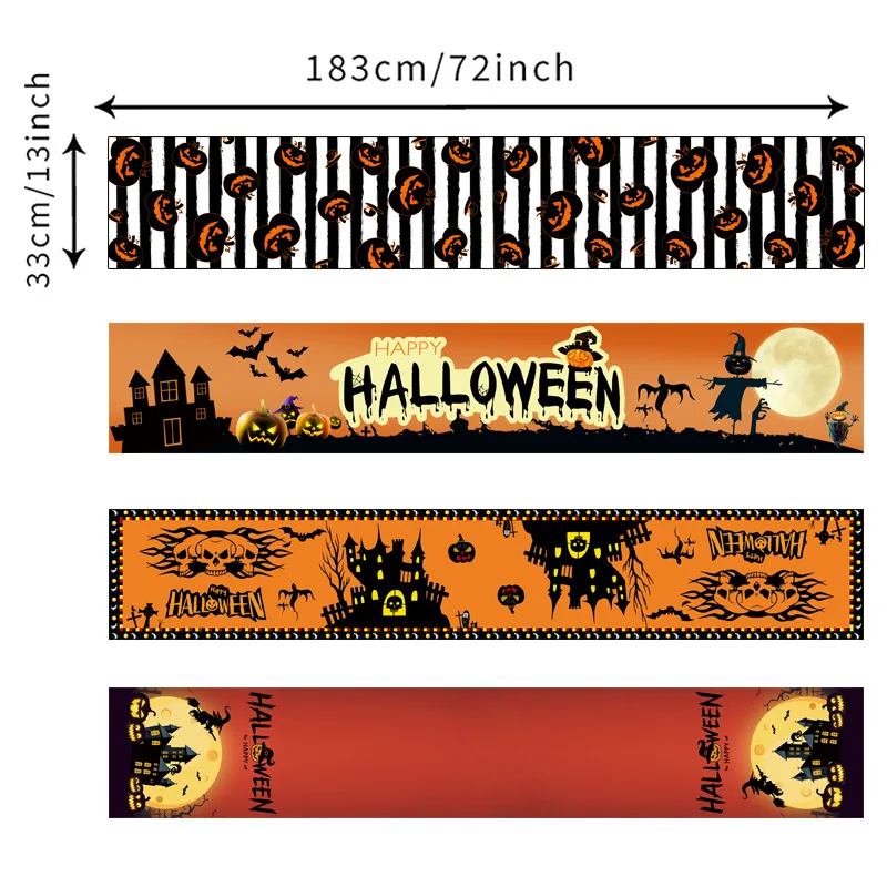 Large Table Runners for Halloween, Trick or Treat, Home, Kitchen Decor, Holiday Table, Party Decoration, 13x72 Inch