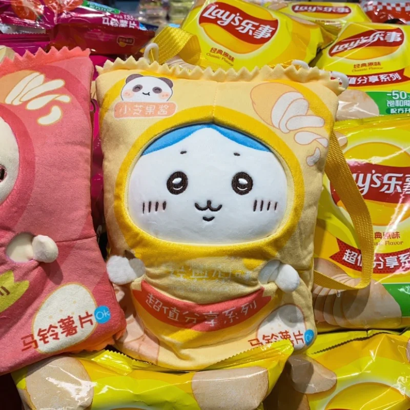 Chiikawa kawaii pelúcia saco usagi hachiware anime meninas sacos de ombro dos desenhos animados bonecas estudante festival presente batatas fritas saco