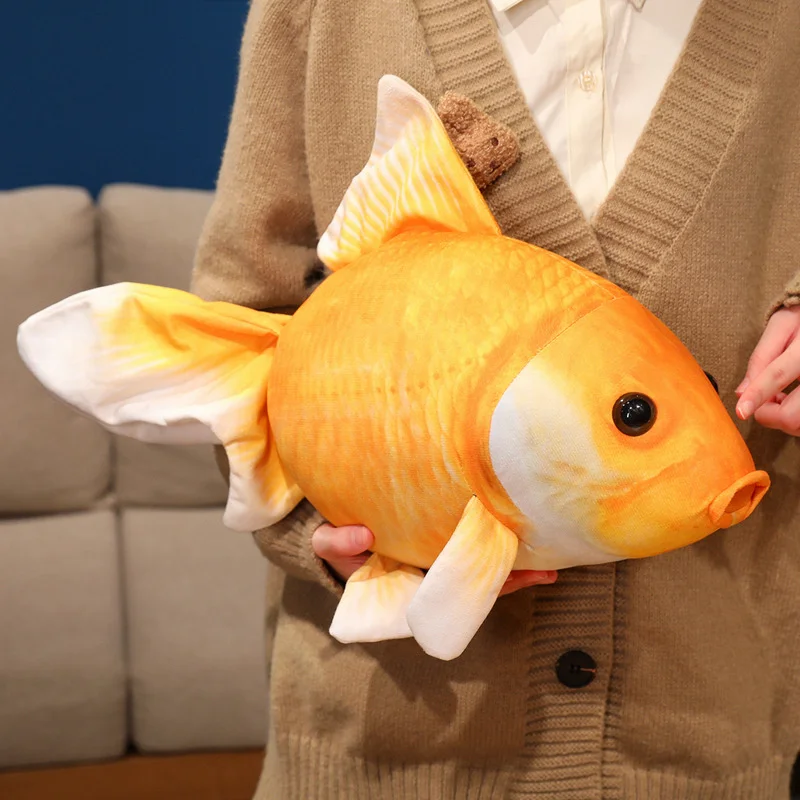 50 سنتيمتر محاكاة نابض بالحياة ذهبية ألعاب من القطيفة محشوة الحيوانات الناعمة الكارب وسادة الإبداعية وسادة أريكة الأطفال الفتيات هدايا عيد الميلاد #4