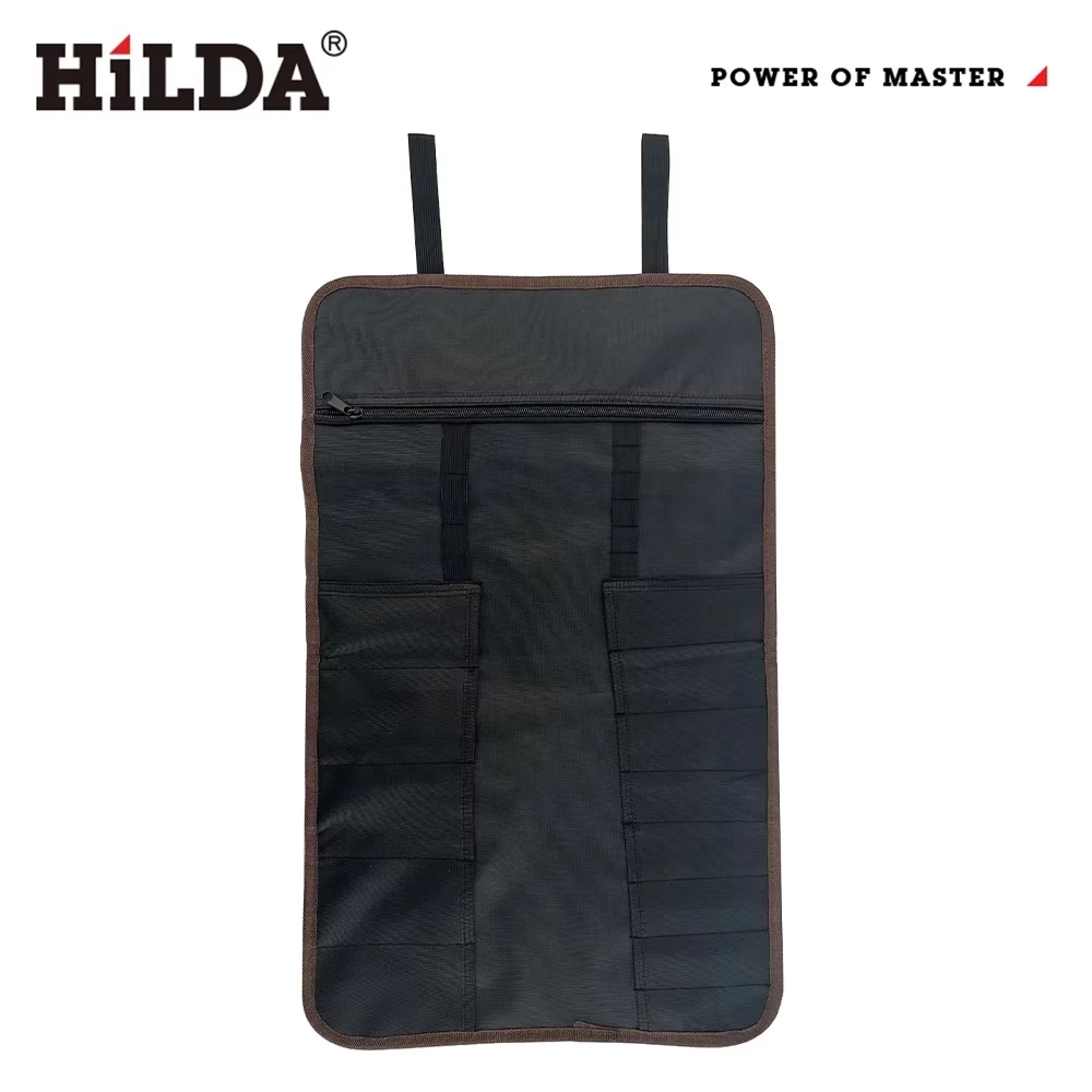 HILDA Thickened Wear‑Resistant Canvas Roll‑Type Tool Storage Bag 3‑Color Optional Portable Electrician Repair Tools Carry Pouch