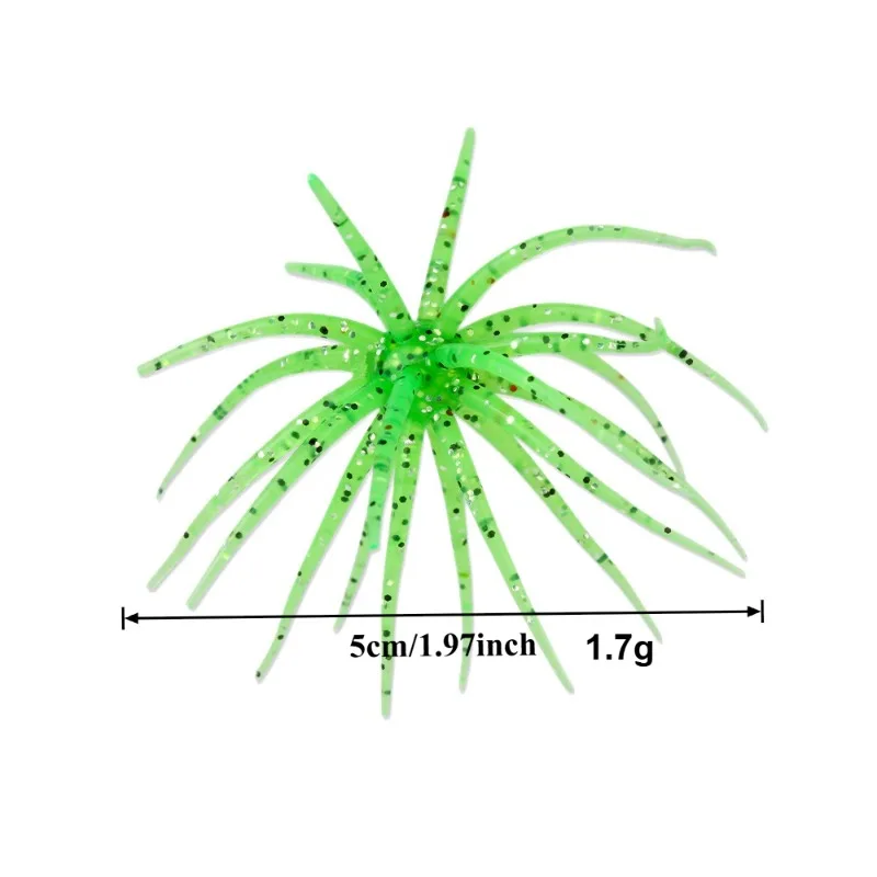 BILLINGS 2PCS 5cm1.7g Highly Elastic Lure Floating Sea Urchin Soft Bait Bionic Soft Worm TPE Lure Bait for Sea Fishing