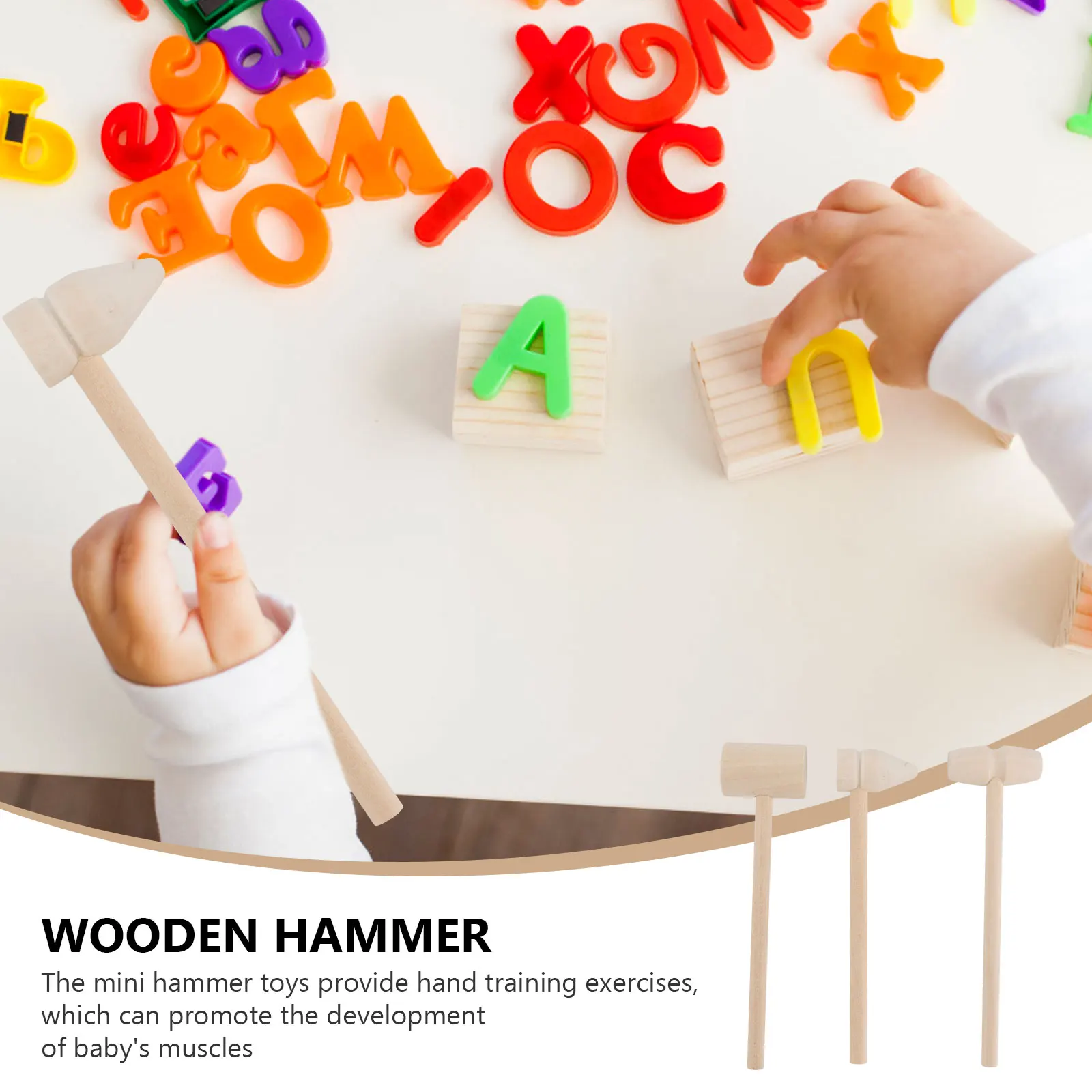 12 قطعة مطرقة خشبية للأطفال مطرقة صغيرة التنسيق بين اليد والعين أداة الضرب المنزلية التعليمية الخشبية